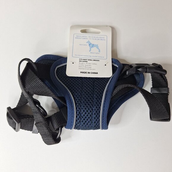 Medium Dog Harness Adjustable Reflective Comfort Wrap Small Breeds Neck Blue - Picture 4 of 6